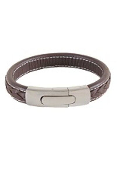 Gentlemen's Corner Magnetic Brown Leather Bracelet