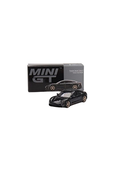 mini gt Macheta auto PORSCHE Taycan Turbo S Gri Metalizat 1:64 MGT433