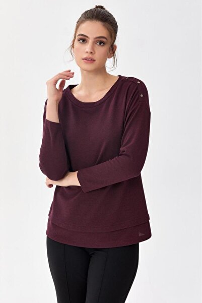 İKİLER Omuzu Metal Aksesuarlı Yarasa Kol Bluz 256-1007