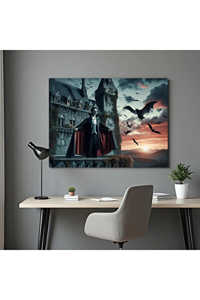 Printees Painting - Dracula at the castle in Transylvania