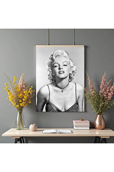 Printees Tablou - Portret Marilyn Monroe în alb-negru - Canvas pe șasiu