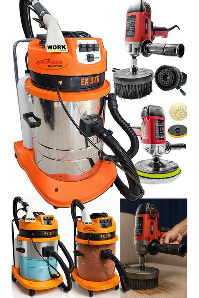 WORKMASTER EX375 3 Motorlu Islak Kuru Halı ve Koltuk Yıkama Makinesi – Su Püs...