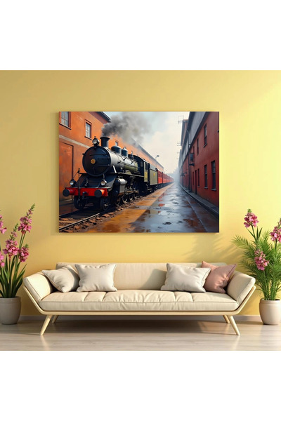 Printees Tablou - Tren cu aburi - Canvas pe șasiu