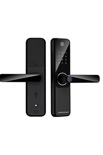 ambrasmart Yala inteligenta cu , card si parola, control de la distanta, camera video, sonerie, negru