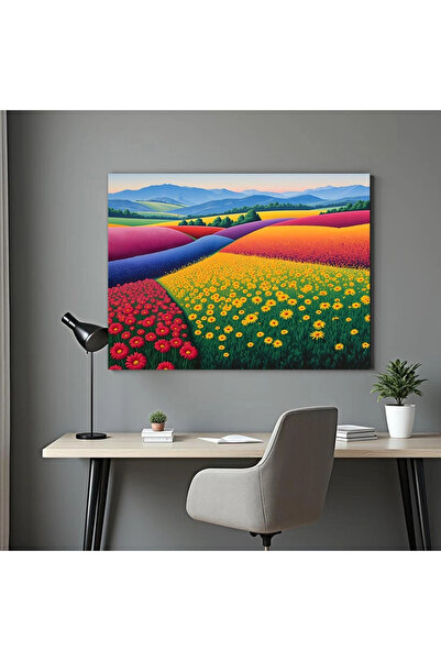 Printees Painting - Field in unreal colors - Canvas on frame