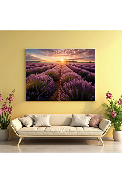 Printees Painting - Lavender field at sunrise - Canvas on frame