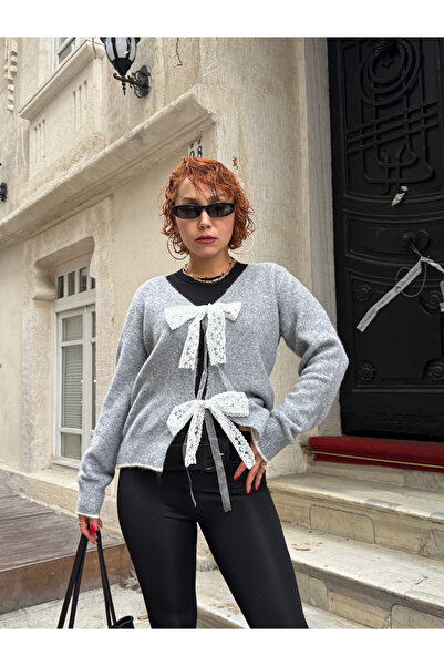 Bak'ap Преміум тренд мереживна стрічка з деталями вовняний кардиган