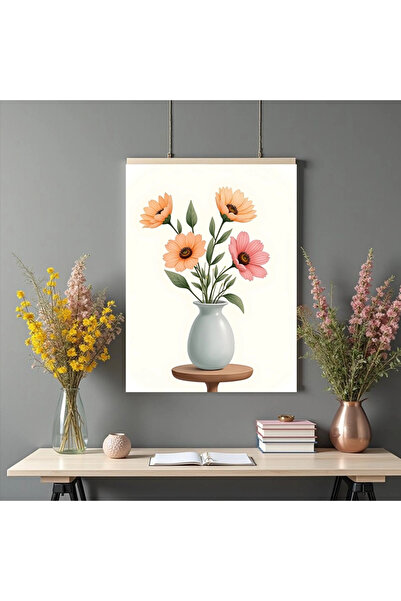 Printees Tablou - Ilustrație cu vază - Canvas pe șasiu