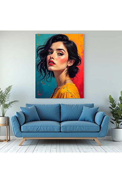 Printees Tablou - Portret cu bluza galbenă - Canvas pe șasiu