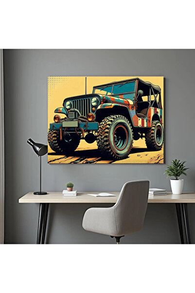 Printees Tablou - Pop Art Off-road Jeep - Canvas pe șasiu - 40x30 cm