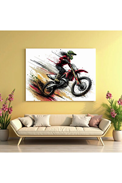 Printees Tablou - Motocross Girl - Canvas pe șasiu