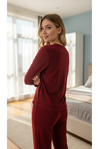 MİSS ELİZZA Velvet Red Pajama Set