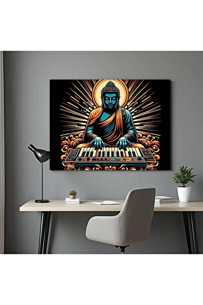 Printees Tablou - Buddha la clape - Canvas pe șasiu - 40x30 cm