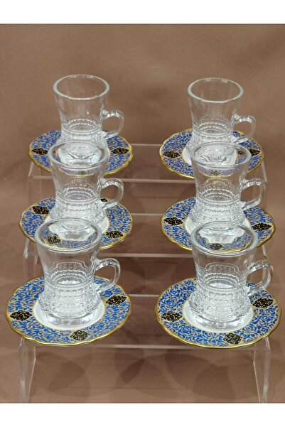 AR HOME Tea cup set (6 pieces) with 6 saucers (110ml)