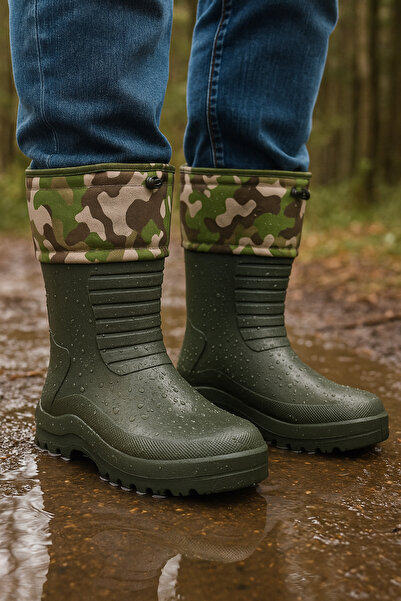 Liarca Su Geçirmez Hafif EVA Kauçuk Çizme Avcı Balıkçı Motorcu Kurye Termal Ç...