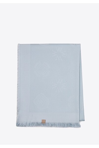 Wittchen Eșarfă din bambus pentru femei, monogramă, albastru deschis, albastru deschis, fibră de bambus