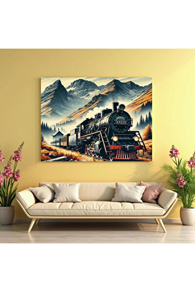 Printees Painting - Steam Locomotive in the Carpathians - Canvas on chassis