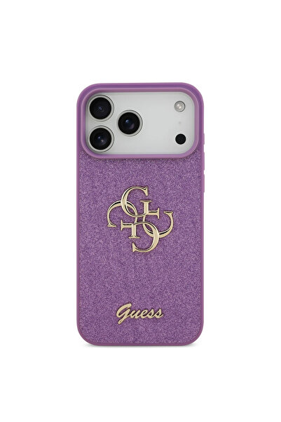 CG Mobile Guess Pu Glitter Case With Big 4G Metal Logo For iPhone 17 Pro - Lilac