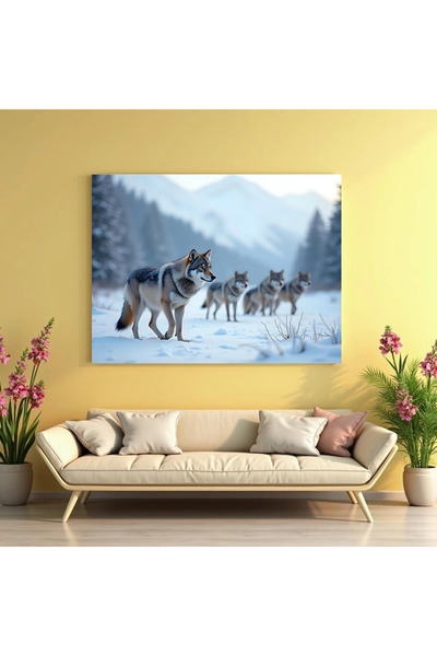 Printees Tablou - Lupi iarna - Canvas pe șasiu