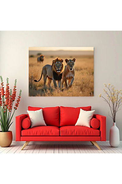 Printees Tablou - Cuplu de lei - Canvas pe șasiu - 40x30 cm