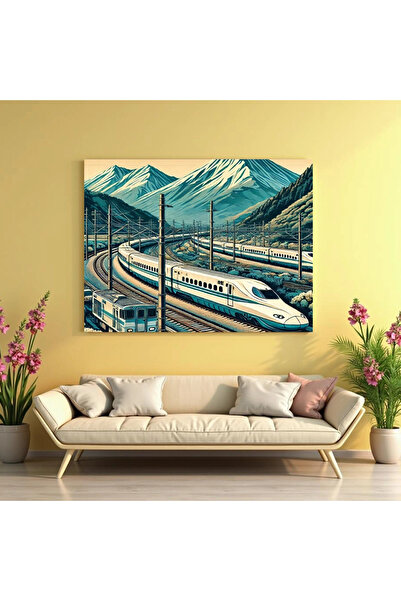 Printees Tablou - Čhikansen în peisaj montan