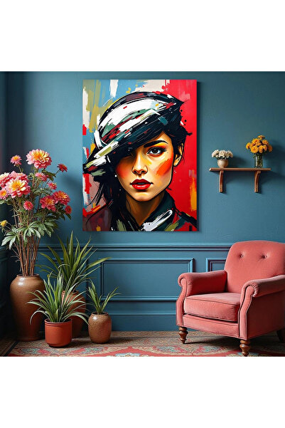 Printees Tablou - Portret cu pălărie - Canvas pe șasiu - 40x30 cm