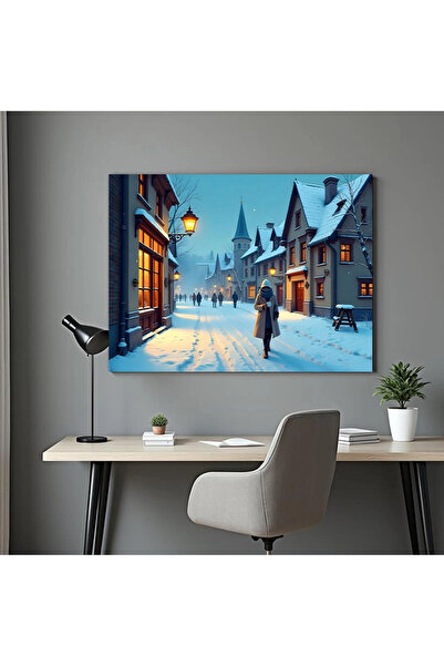 Printees Tablou - Peisaj de iarnă - Canvas pe șasiu - 40x30 cm