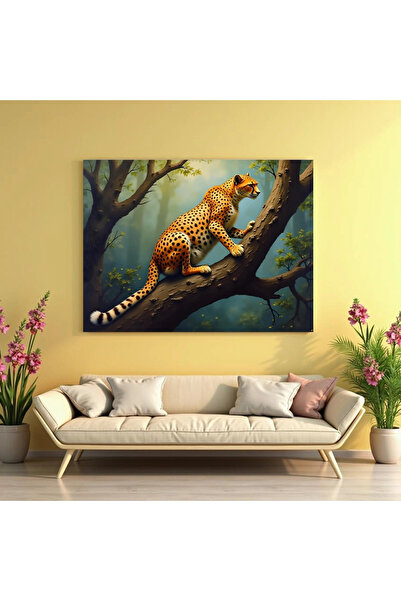 Printees Tablou - Ghepard în copac - Canvas pe șasiu