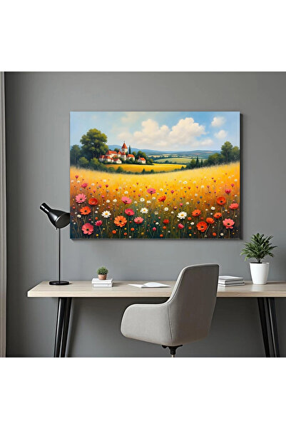 Printees Tablou - Peisaj câmp înflorit - Canvas pe șasiu - 40x30 cm