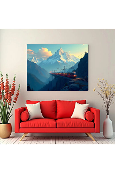 Printees Tablou - Tren pe viaduct - Canvas pe șasiu - 40x30 cm