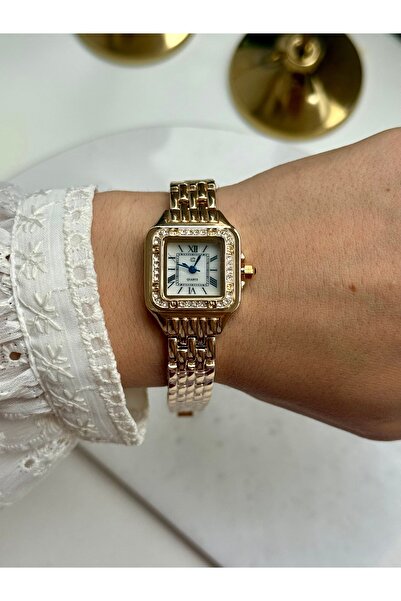 HOUSEKİ Stone Embroidered Straw Cord Women's Wristwatch