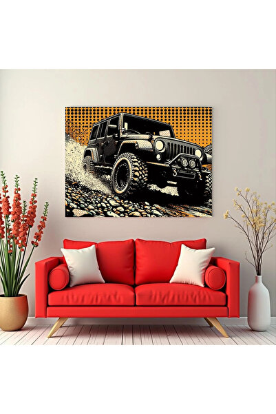 Printees Tablou - Pop Art Off-road Jeep - Canvas pe șasiu - 40x30 cm