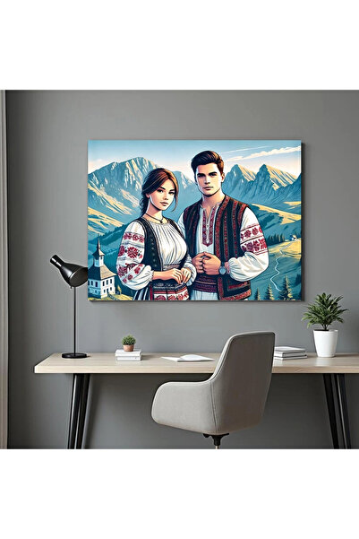 Printees Tablou - Cuplu de la munte - Canvas pe șasiu - 40x30 cm