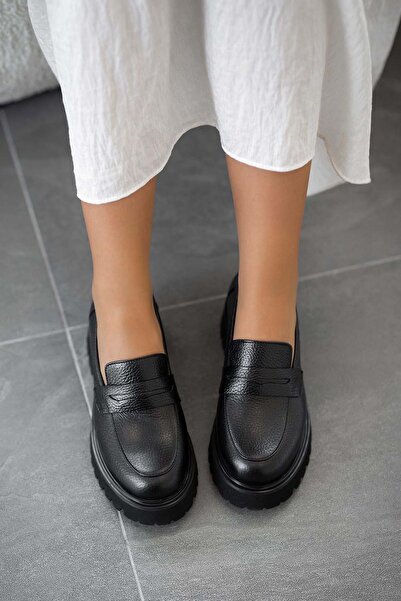 Parponi Avalin Дамски мокасини от естествена кожа, черни