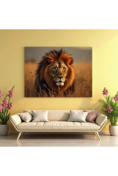 Printees Tablou - Leu la vânătoare - Canvas pe șasiu