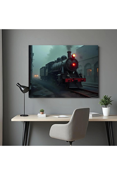Printees Tablou - Locomotivă în Noapte