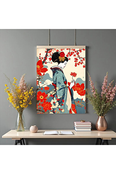 Printees Tablou - Geisha cu floare