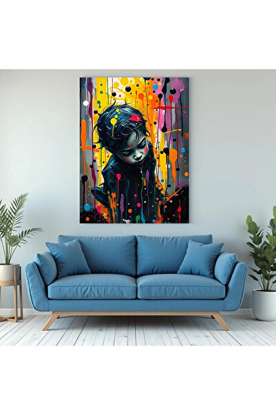 Printees Tablou - Portret abstract în culori - Canvas pe șasiu