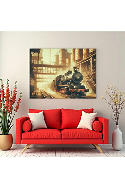 Printees Tablou - Tren în vechea fabrică - Canvas pe șasiu - 40x30 cm