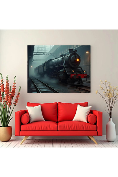 Printees Tablou Locomotivă la depou - Canvas pe șasiu - 40x30 cm