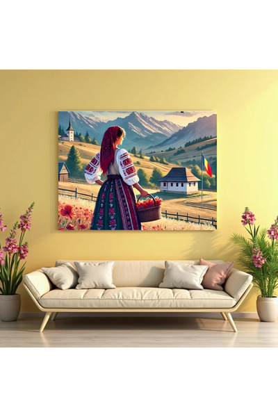 Printees Tablou - Româncă cu flori