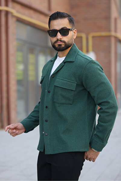 Artı1 Men's Relax Fit Comfortable Cut Double Pocket Winter a Quality Cashmere Jacket - Coat