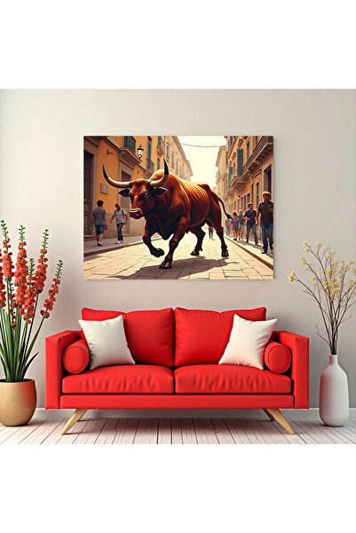 Printees Tablou - Taur la festival - Canvas pe șasiu - 40x30 cm