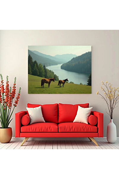 Printees Tablou - Cai pe deal - Canvas pe șasiu - 40x30 cm