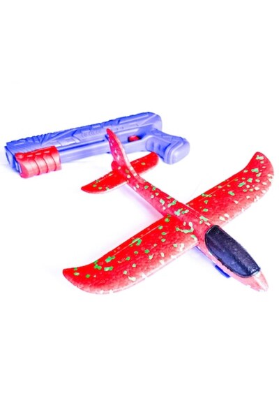 OEM Red Foam Plane with Green Dots and Launch Pistol – 8m Flight