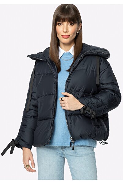 Wittchen Jachetă matlasată supradimensionat pentru femei, cu manșete la mânec...