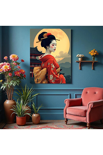 Printees Tablou - Gheisha melancolică - Canvas pe șasiu - 40x30 cm