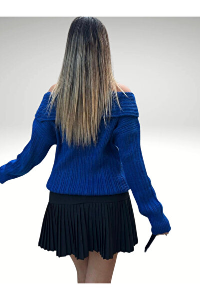 AlanTeks Degaje Madonna Collar Comfortable Fit Women's Knitwear Sweater