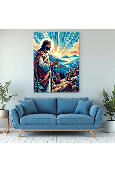 Printees Tablou - Isus predicând pe munte - Canvas pe șasiu - 40x30 cm