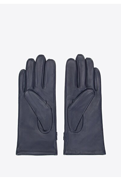 Wittchen Women's Leather Gloves with Buckles, Navy Blue, Leather